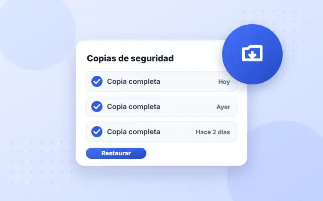 Copias de seguridad diarias de una página web listas para restaurar