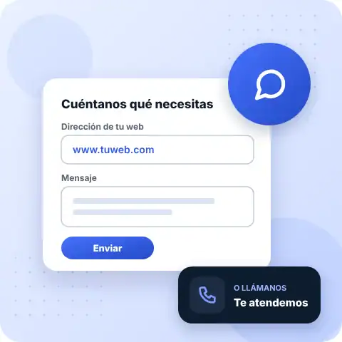 Formulario para pedir presupuesto de mantenimiento web indicando la dirección de la web