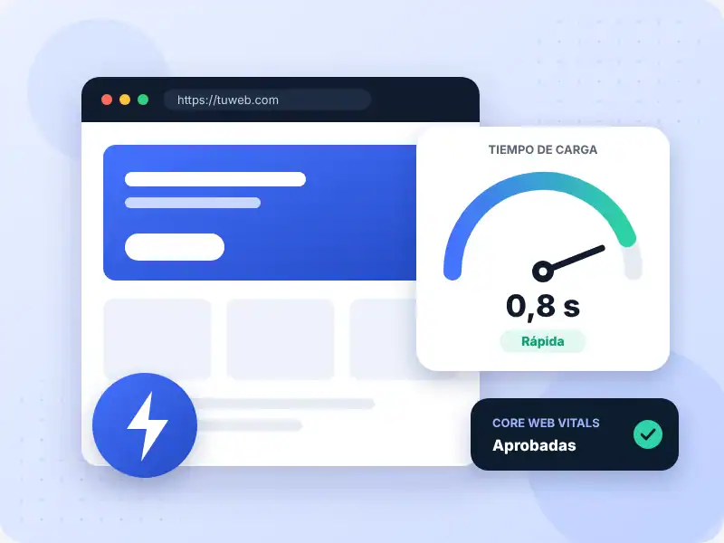 Página web rápida con carga en menos de un segundo y Core Web Vitals aprobadas